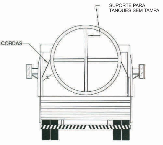 Figura 2 do manual: reservatório sem tampa visto de trás, com suporte em cruzeta na boca e cordas